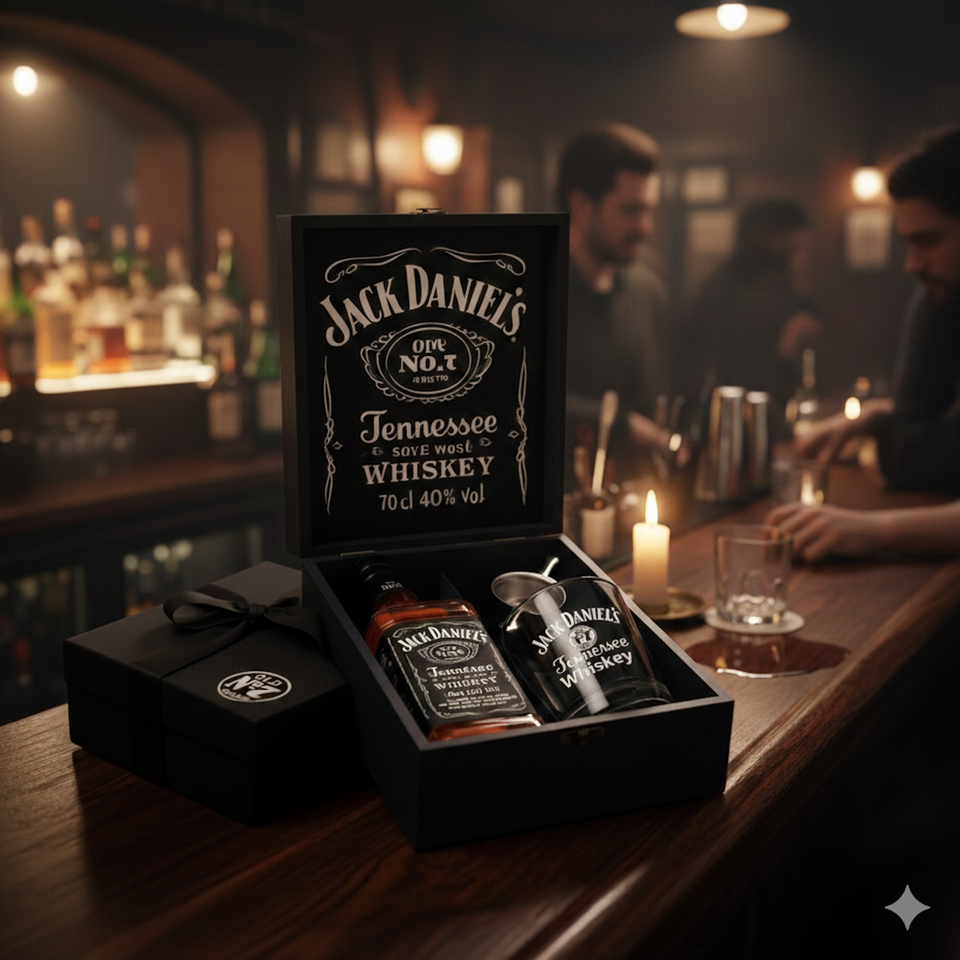 Kit Jack Daniel's Old No.7 375ml. Maleta Madeira - Roberta