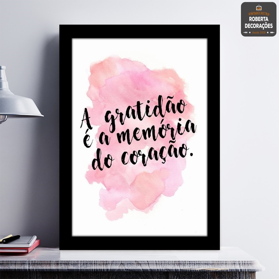 Quadro Frase | A gratidão é a memória do coração - Roberta Decoracoes ...