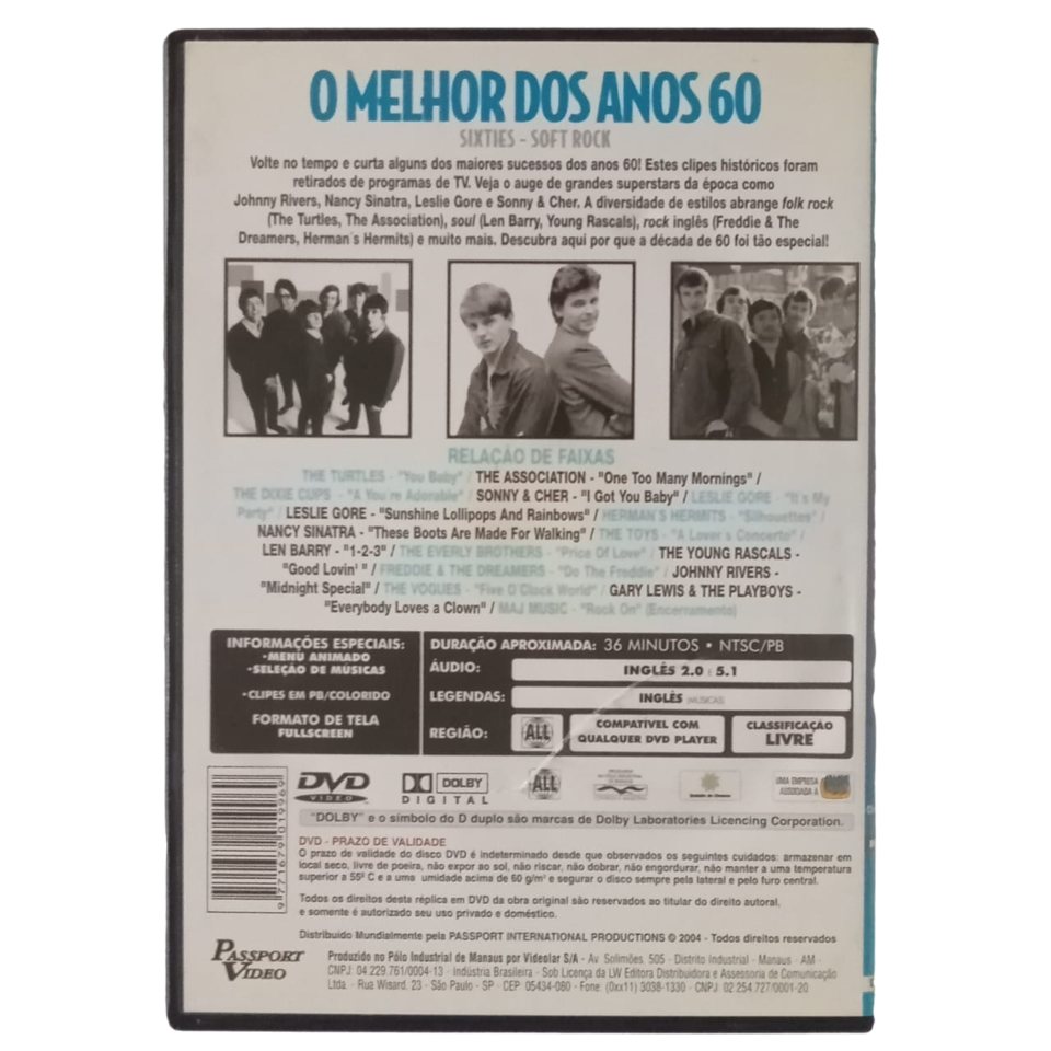 DVD VARIOUS O Melhor Dos Anos 60- Soft Rock - Antiguidades CASA DO