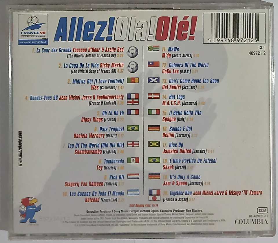 COPA DO MUNDO DA FRANÇA DE 1998 CD ALLEZ! OLA! OLÉ! The Music Of