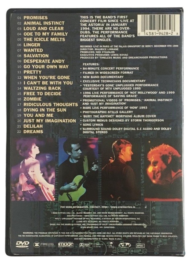 DVD THE CRANBERRIES Beneath The Skin, Live In Paris - Antiguidades
