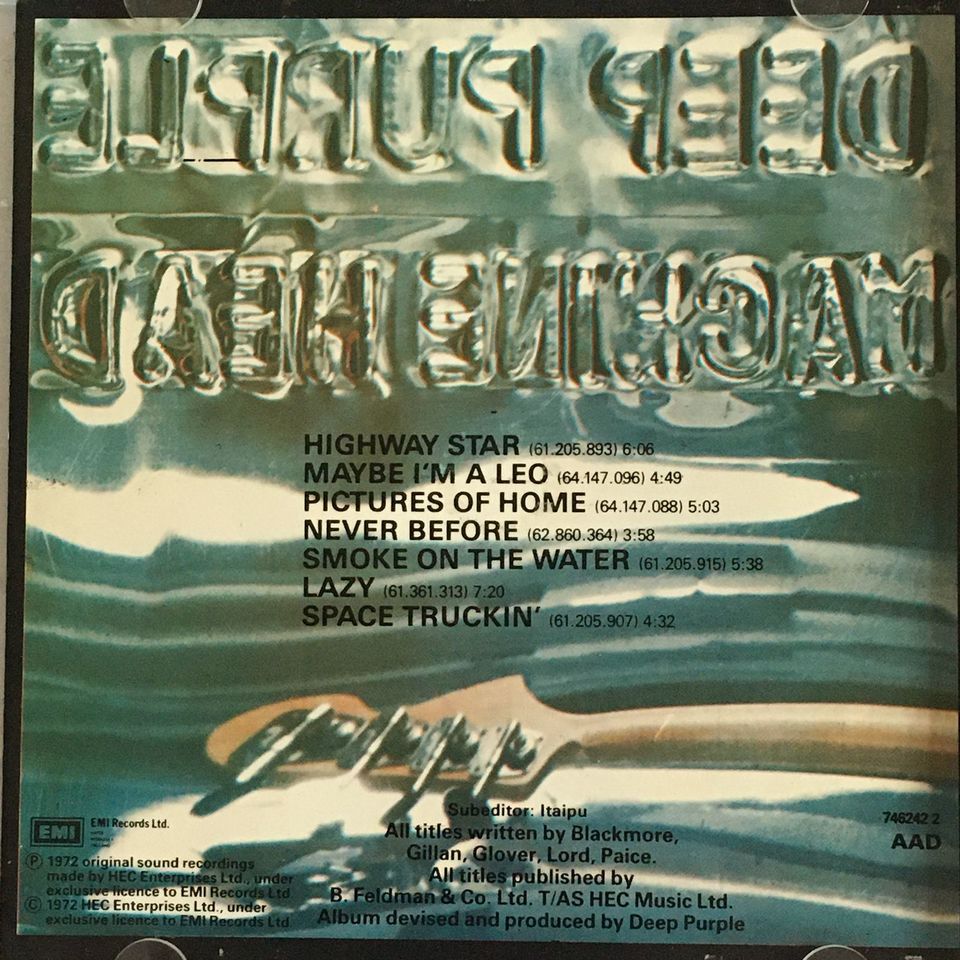 CD DEEP PURPLE 1972 Machine Head - Antiguidades CASA DO VELHO
