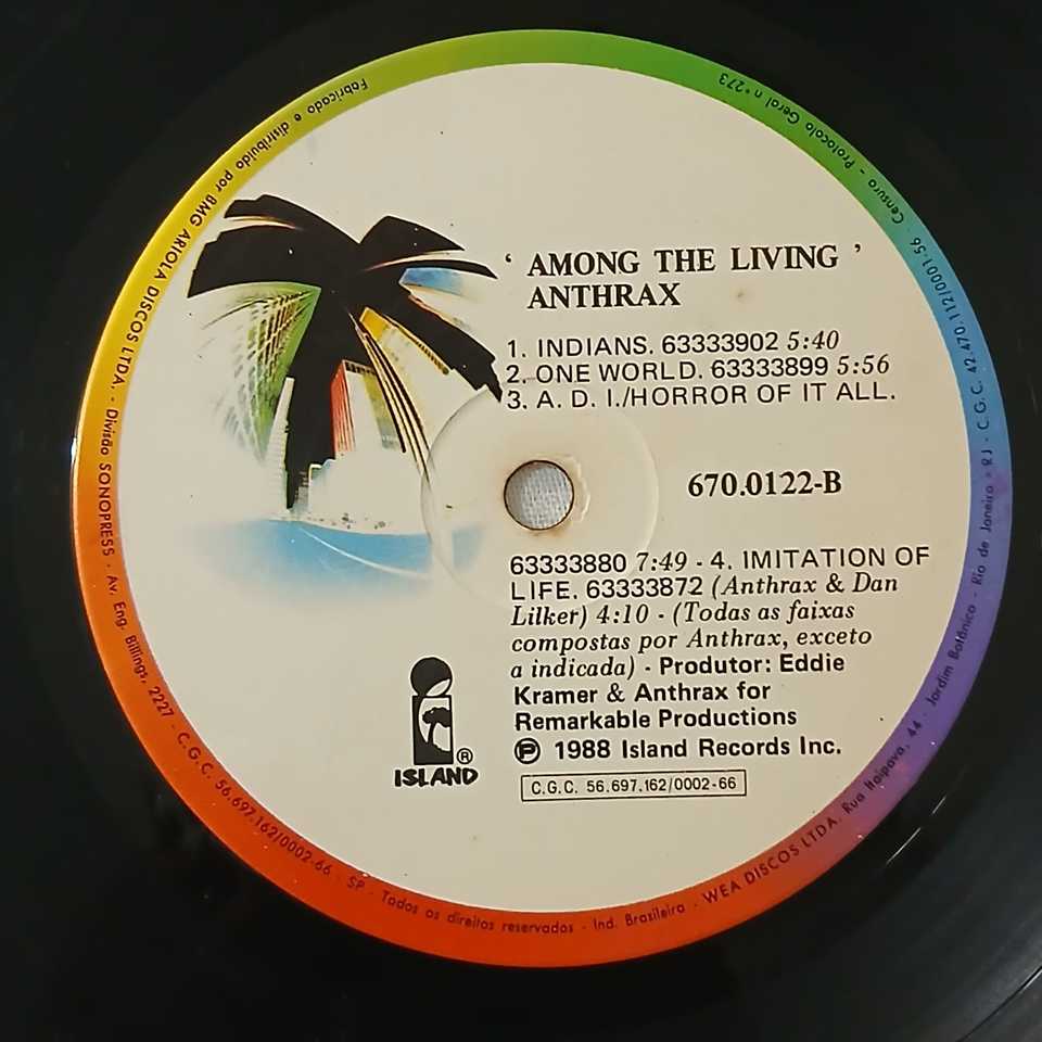 LP ANTHRAX 1988 Among The Living - Antiguidades CASA DO VELHO
