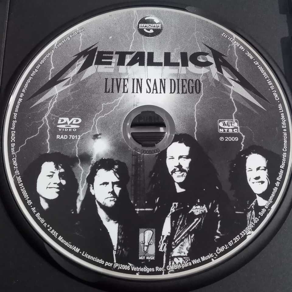 DVD METALLICA Live In San Diego - Antiguidades CASA DO VELHO