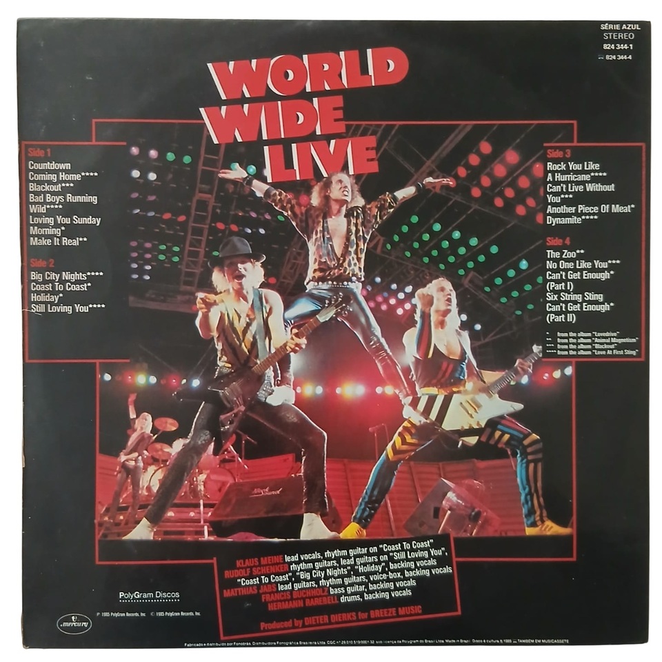 LP DUPLO: SCORPIONS 1985 World Wide Live - Antiguidades CASA DO VELHO