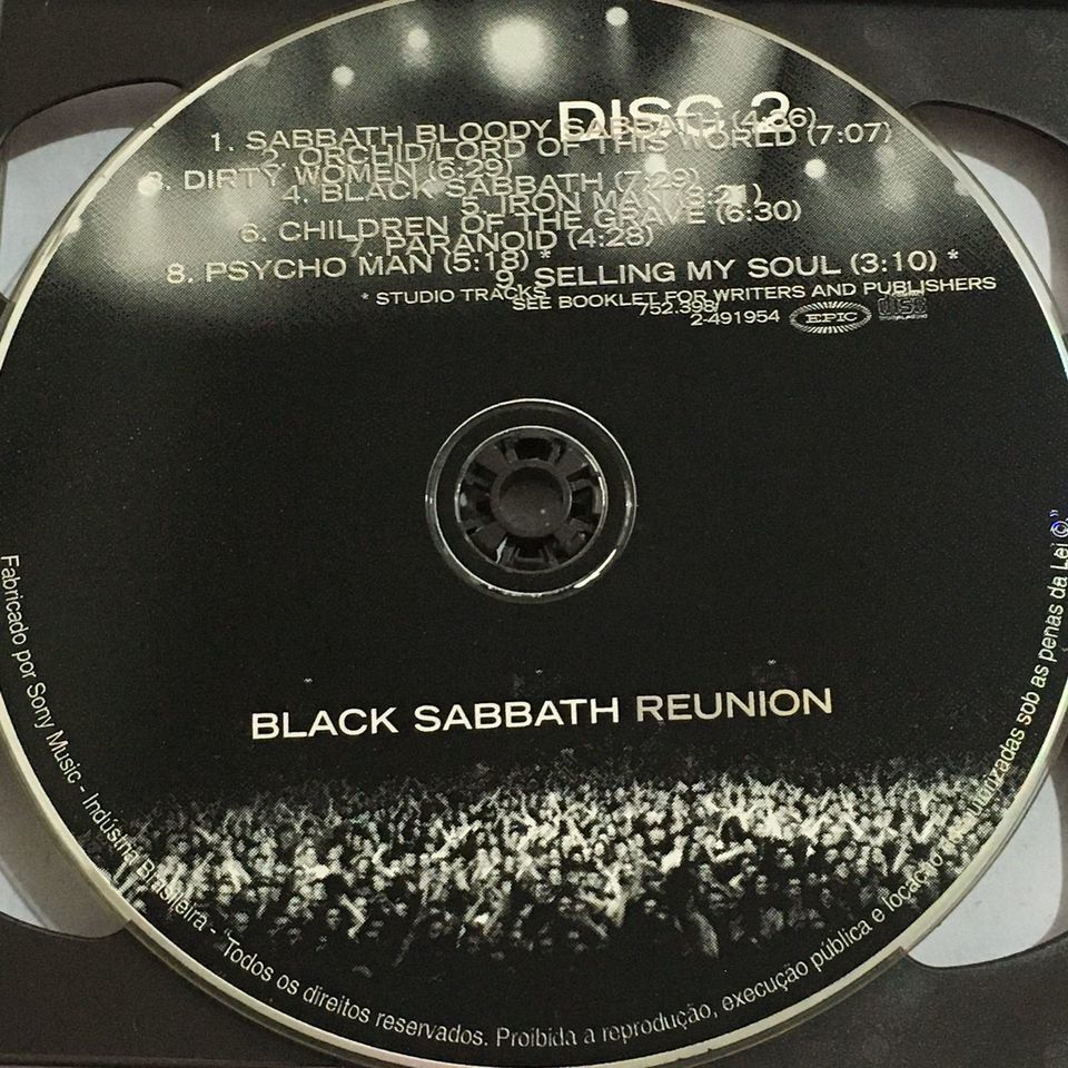 CD DUPLO - BLACK SABBATH 1998 Reunion - Antiguidades CASA DO VELHO