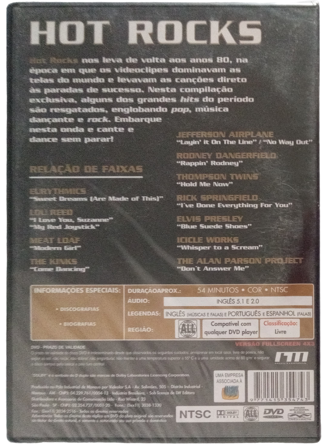 DVD HOT ROCKS Os Grandes Sucessos Dos Anos 80 - Antiguidades CASA