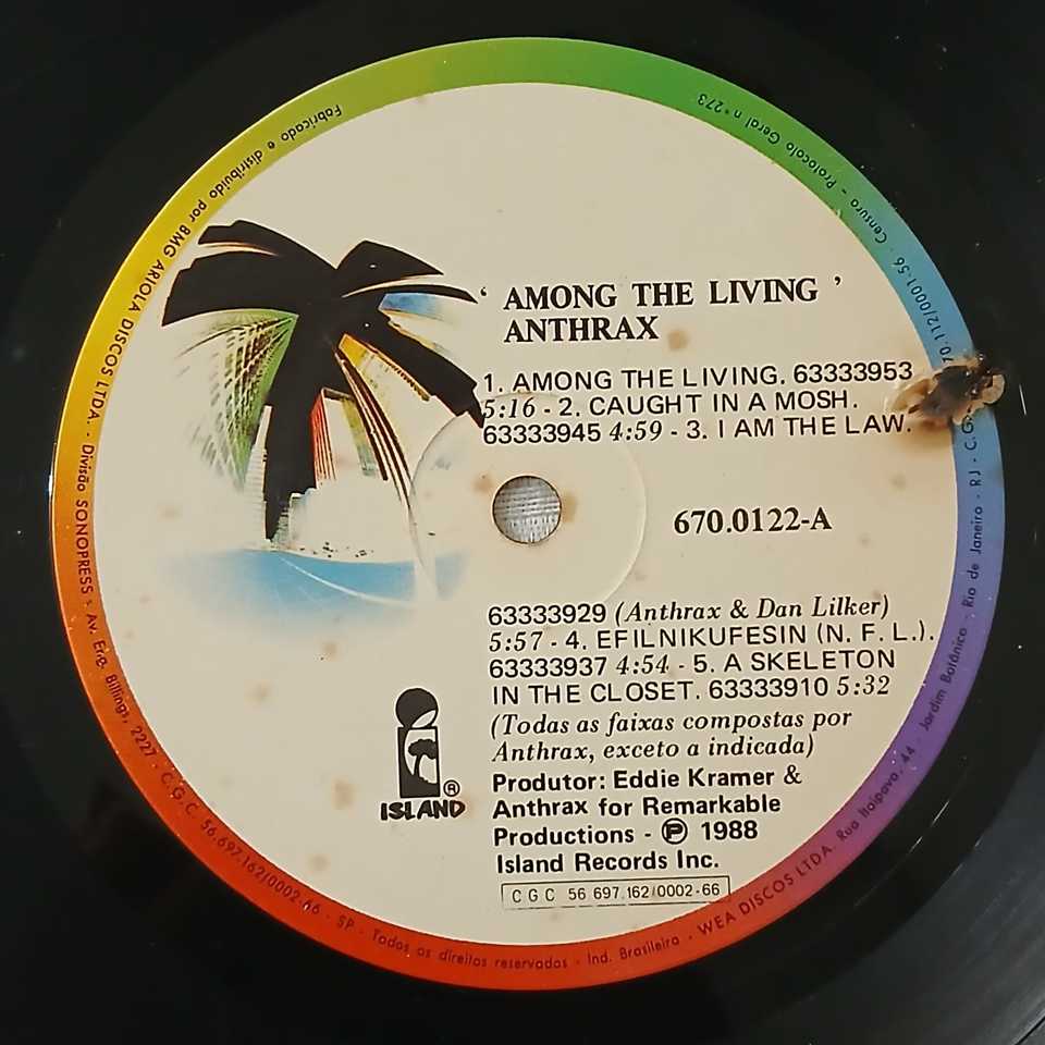 LP ANTHRAX 1988 Among The Living - Antiguidades CASA DO VELHO