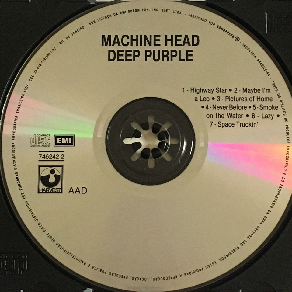 CD DEEP PURPLE 1972 Machine Head - Antiguidades CASA DO VELHO