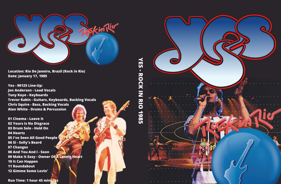 DVD YES 1985 Rock in Rio Banca do Rock