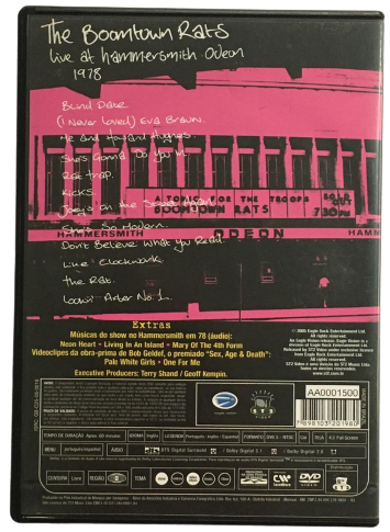 DVD THE BOOMTOWN RATS Live At Hammersmith 1978 - Banca do Rock