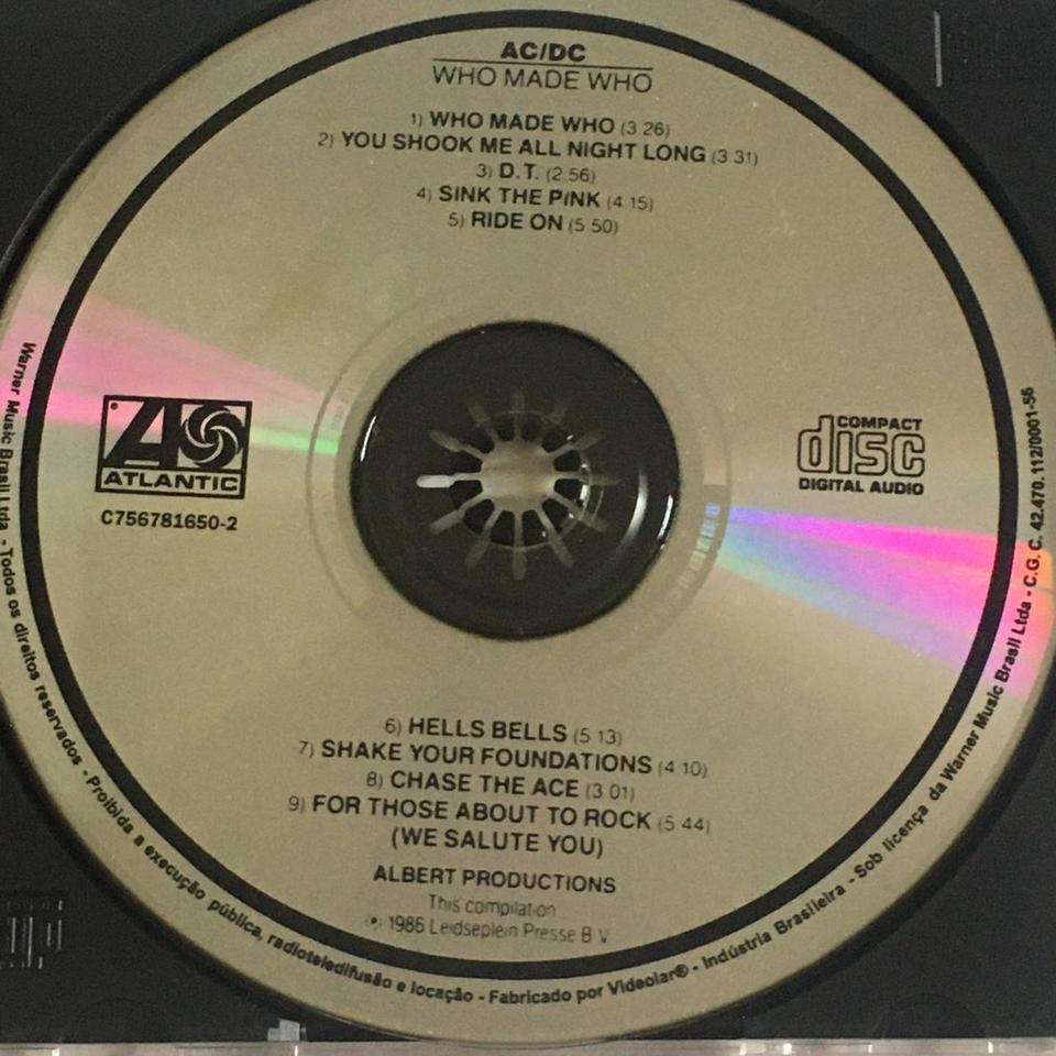 CD AC/DC 1986 Who Made Who - Banca do Rock