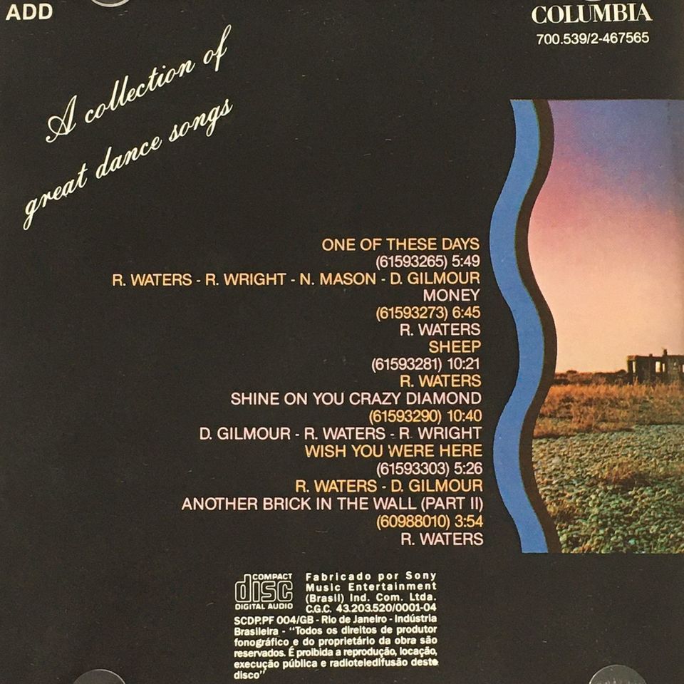 CD PINK FLOYD A Collection Of Great Dance Songs - Banca do Rock