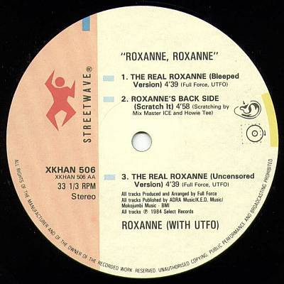Roxanne Rapper Utfo Roxanne With UTFO – Roxanne Roxanne 12
