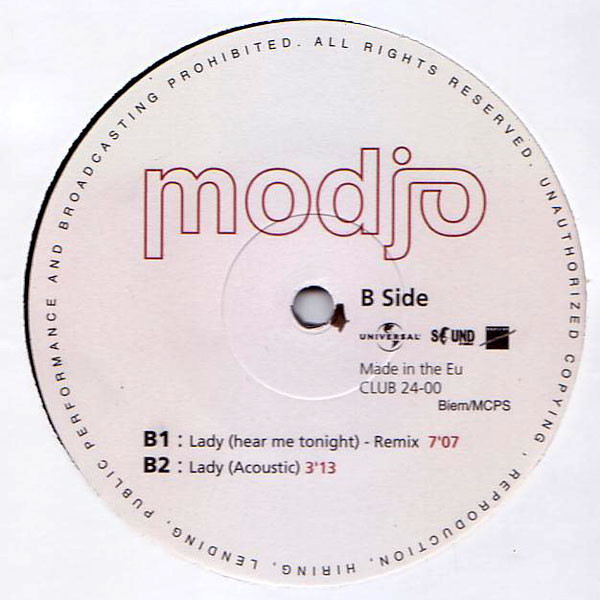 Modjo ‎- Lady (Hear Me Tonight) 12インチ Modjo ‎– Lady (Hear Me Tonight) 12