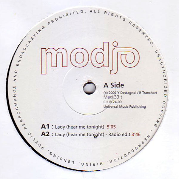 Modjo – Lady (Hear Me Tonight) 12” レコード USED]MODJO / LADY (HEAR ME TONIGHT) / 12