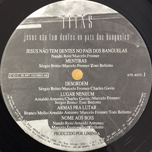 Titãs – Jesus Não Tem Dentes No País Dos Banguelas 12" - Curto Vinil ...